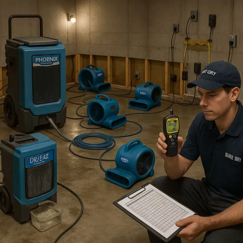 Structural Drying and Dehumidification process in Johnston County, OK